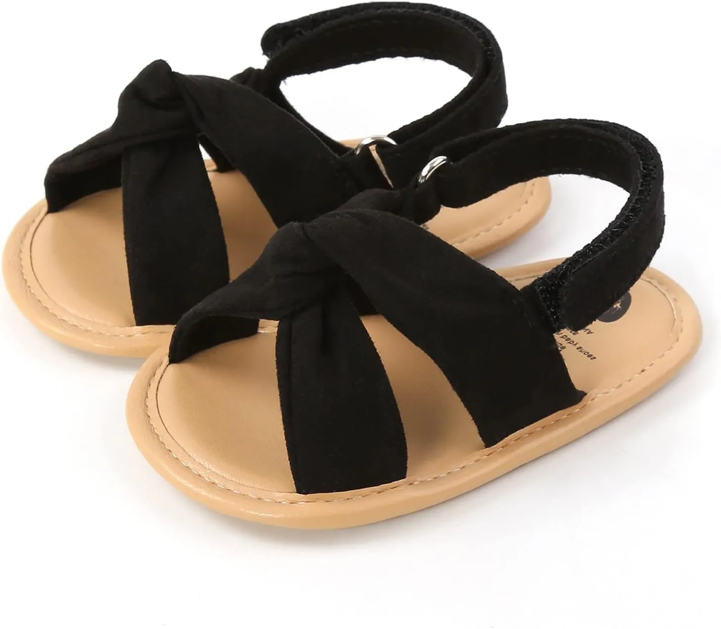 Childrens Flat Wide Sandals Open Toe Adjusted Buckle Strap Shoes Baby Boys Girls Kids Summer Cork Footbed Sandals