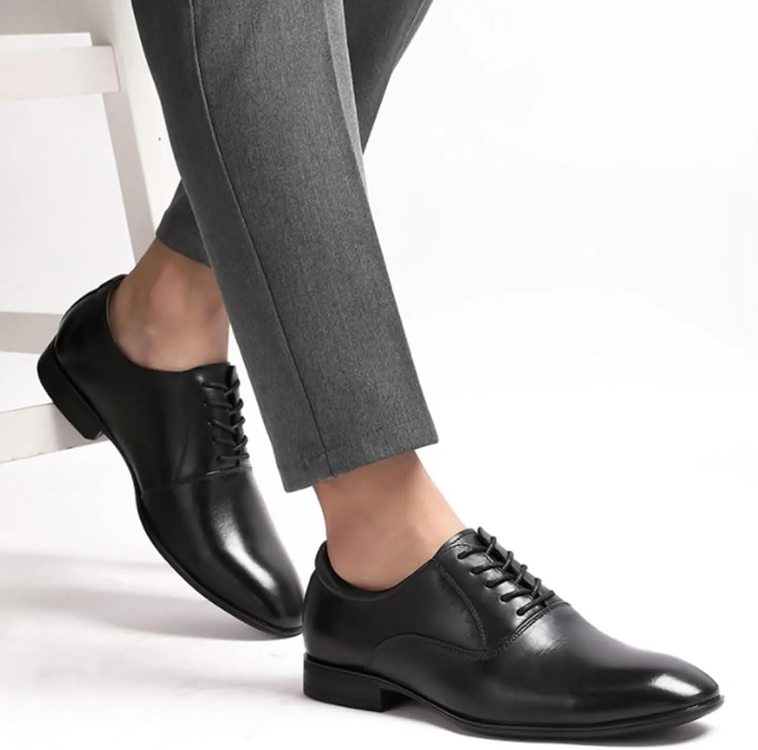 Classic Business Pointed Toe Leather Shoes Lace Up Men's Luxury Dress Shoes Elegant Wedding Prom Non-Slip Oxford Block Heel Non Slip Elegant Oxford