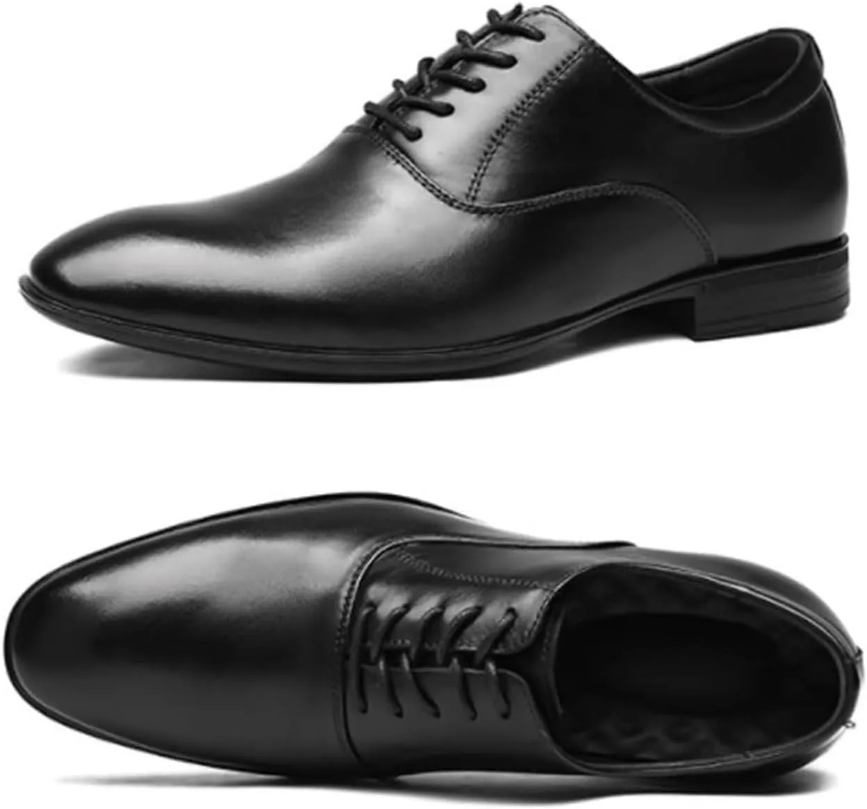 Classic Business Pointed Toe Leather Shoes Lace Up Men's Luxury Dress Shoes Elegant Wedding Prom Non-Slip Oxford Block Heel Non Slip Elegant Oxford