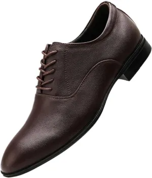 Classic Business Pointed Toe Leather Shoes Lace Up Men's Luxury Dress Shoes Elegant Wedding Prom Non-Slip Oxford Block Heel Non Slip Elegant Oxford