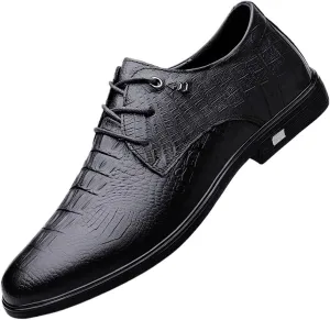 Classic Business Pointed Toe Leather Shoes Men's Luxury Dress Shoes Elegant Wedding Prom Non-Slip Oxford Elegant Genuine Leather Formal Party