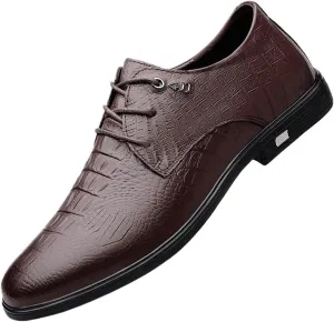 Classic Business Pointed Toe Leather Shoes Men's Luxury Dress Shoes Elegant Wedding Prom Non-Slip Oxford Elegant Genuine Leather Formal Party