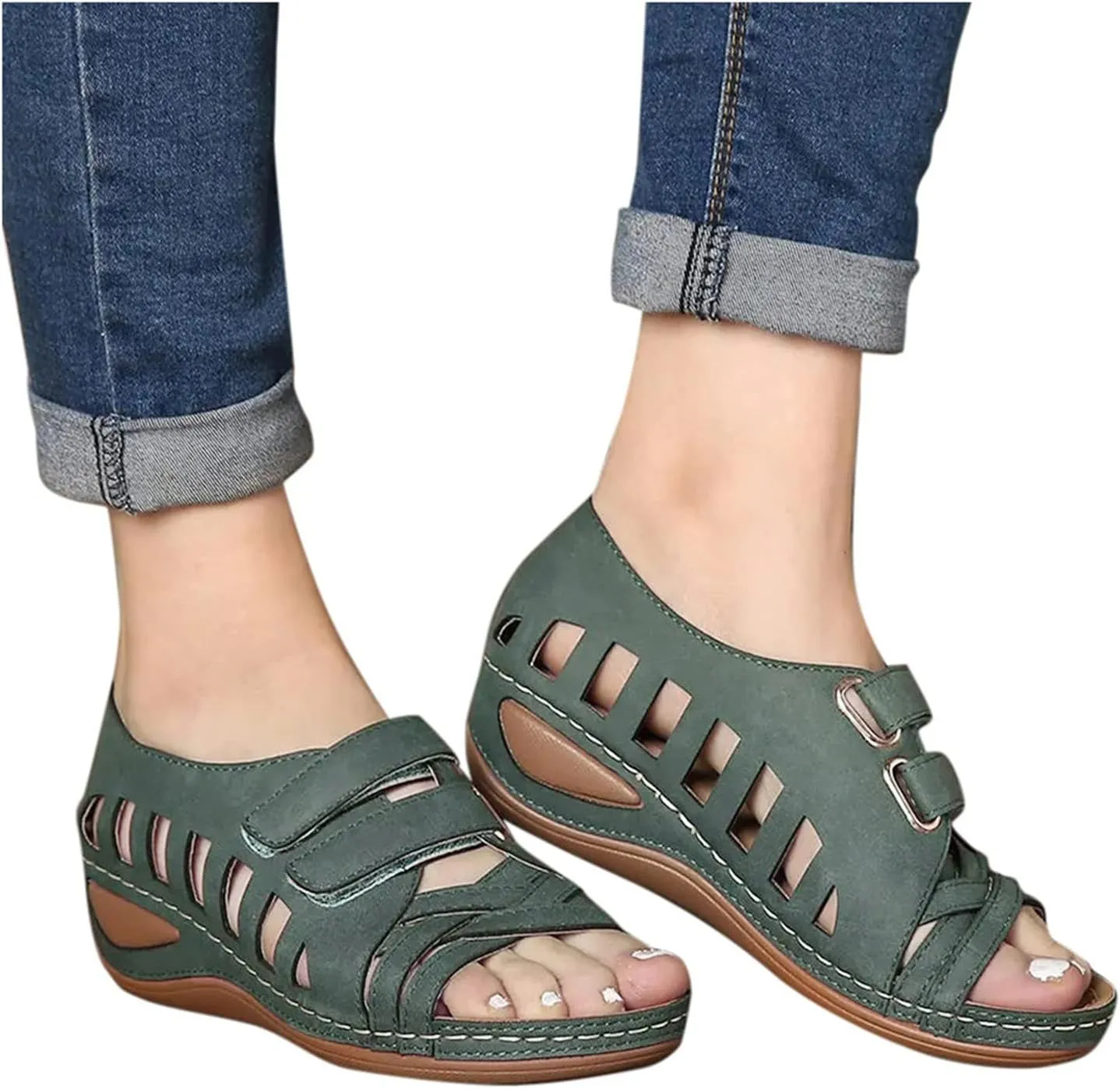 Comfort Sandals for Women Wide Width Strap Open Toe Gladiator Flats Sandals Casual Daily Walking Summer Shoes