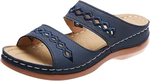 Comfortable Slip on Wedge Slide Sandals for Women Casual Platform Open Toe Wedge Sandal Fashion Beach Sandals