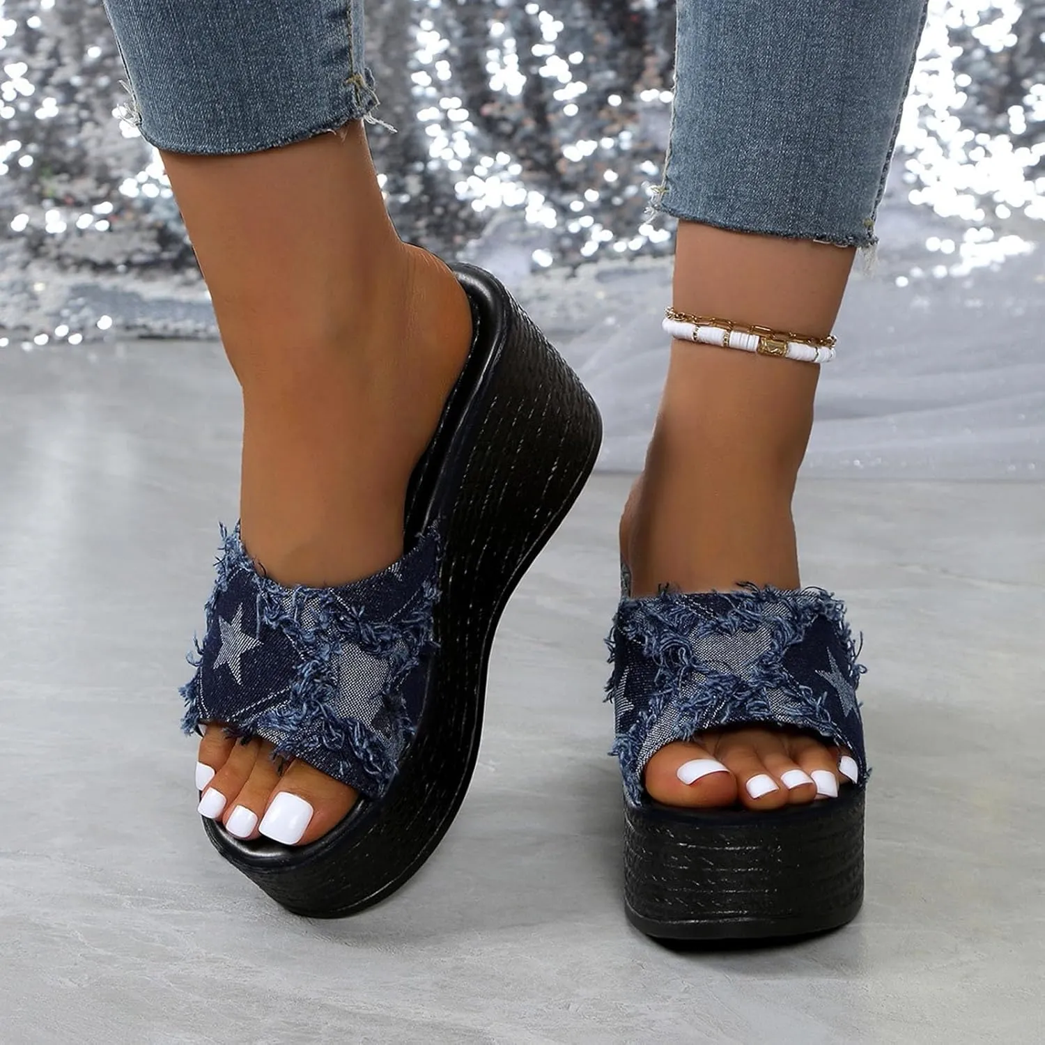 Comfortable Slip on Wedge Slide Sandals for Women Comfortable Outdoor Walking Sandal Casual Sandals for Women