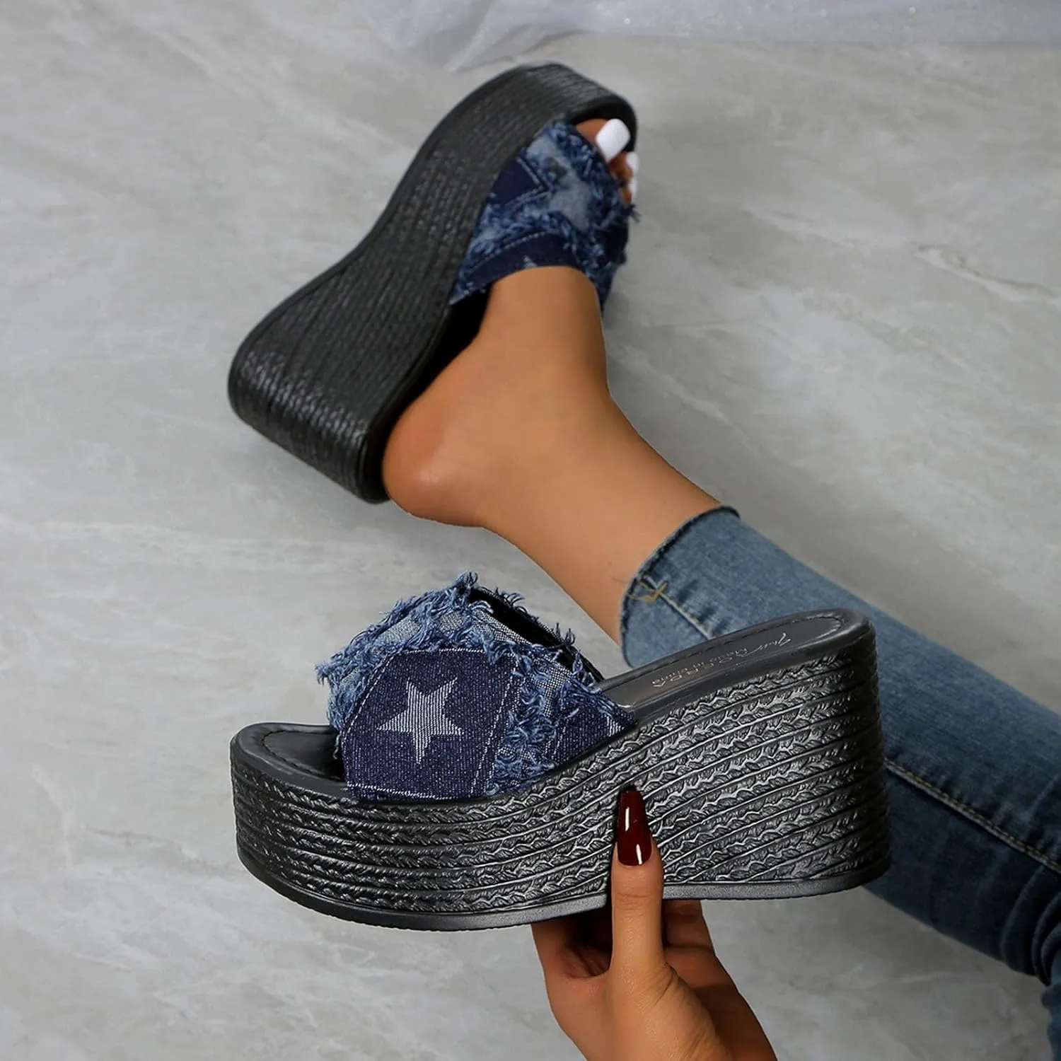 Comfortable Slip on Wedge Slide Sandals for Women Comfortable Outdoor Walking Sandal Casual Sandals for Women