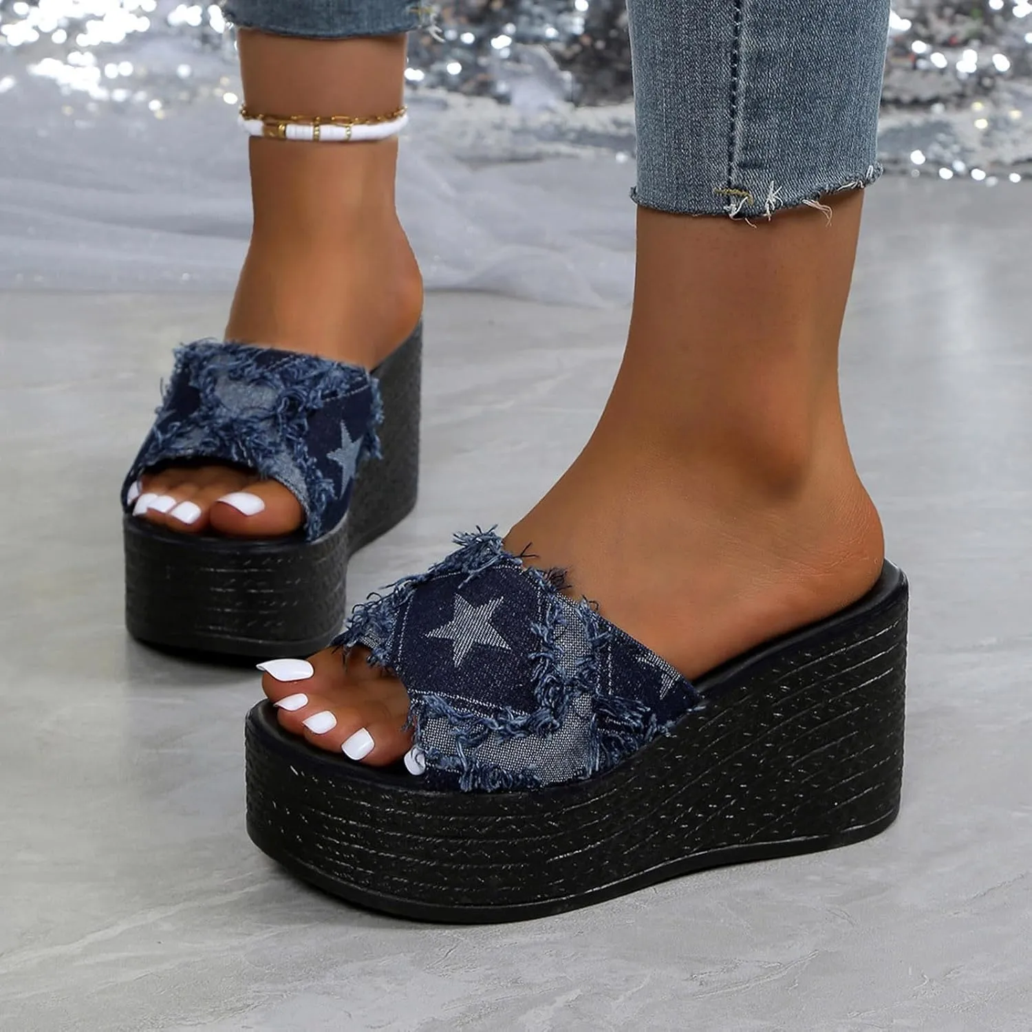 Comfortable Slip on Wedge Slide Sandals for Women Comfortable Outdoor Walking Sandal Casual Sandals for Women