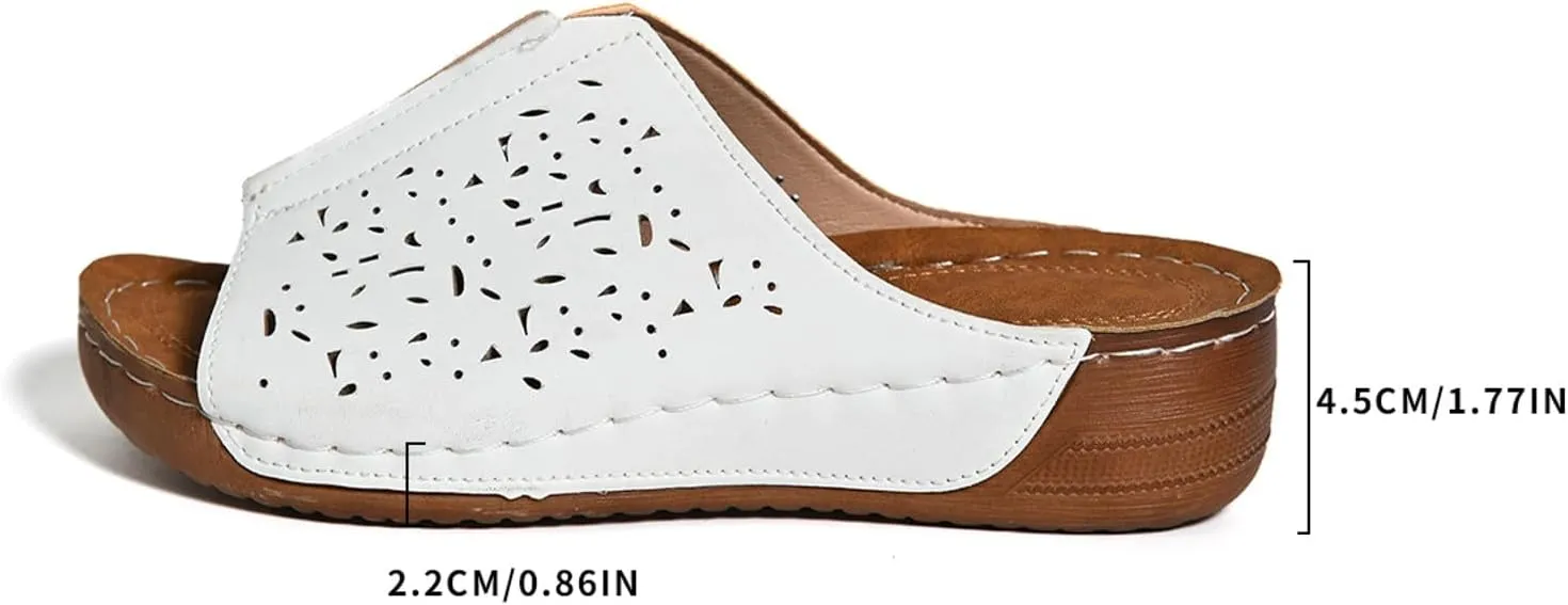 Comfortable Slip on Wedge Slide Sandals for Women Slip on Wedge Sandal with Elastic Banquet Sandals for Women
