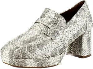 Comfortable Women's Tailored Platform Loafer in Roccia Snake Print Embossed Leather Leather