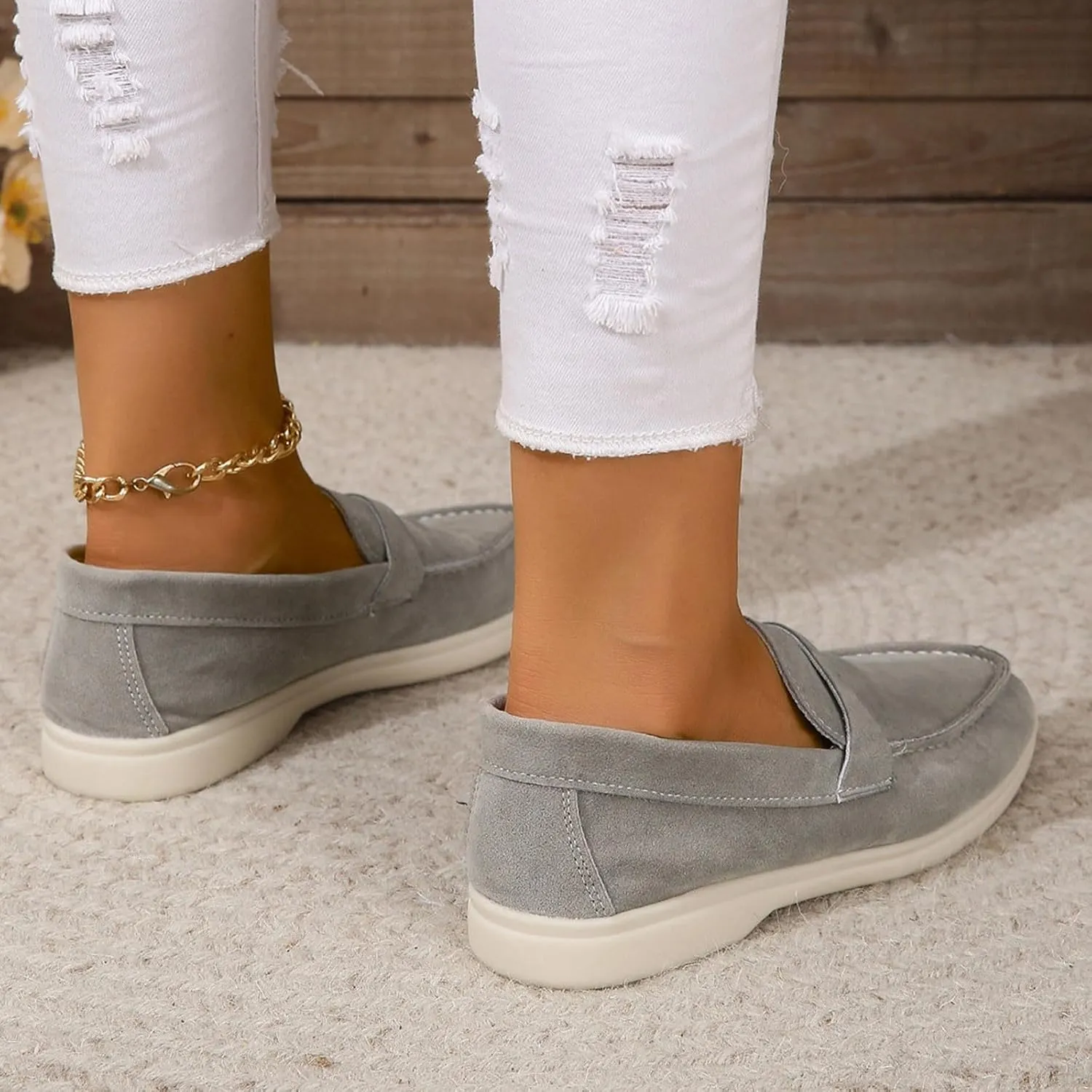 Comfy Loafers for Women, Penny Loafers Heeled Slip On Business Casual Shoes Driving Moccasins for Dressy Work School