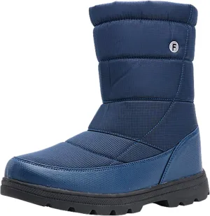 Couples Water Proof Insulated Snow Boots Casual Mid Calf Boots Fleece Lined Warm Winter Boots Fuzzy Snow Boot