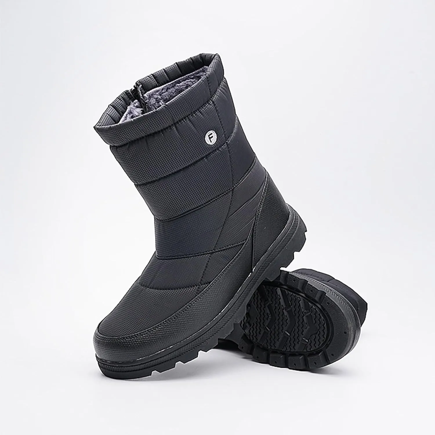 Couples Water Proof Insulated Snow Boots Casual Mid Calf Boots Fleece Lined Warm Winter Boots Fuzzy Snow Boot