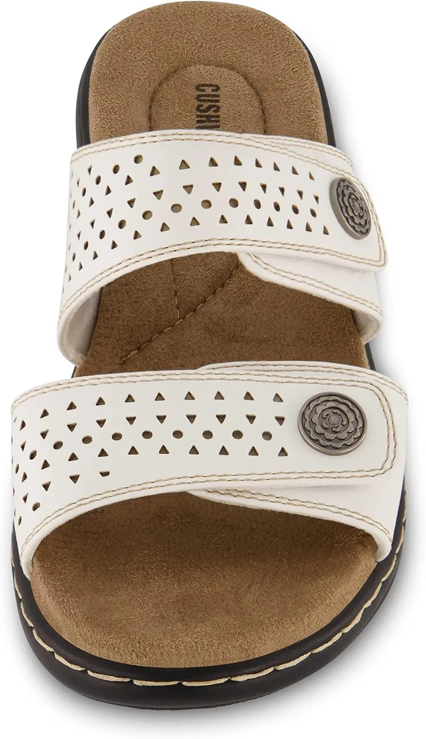 CUSHIONAIRE Women's Betsy comfort footbed slide Sandal with adjustable straps and  Comfort