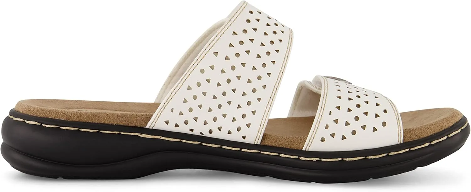 CUSHIONAIRE Women's Betsy comfort footbed slide Sandal with adjustable straps and  Comfort