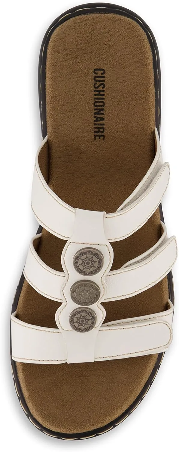 CUSHIONAIRE Women's Bowen Comfort Footbed Sandal with Adjustable Straps and  Comfort
