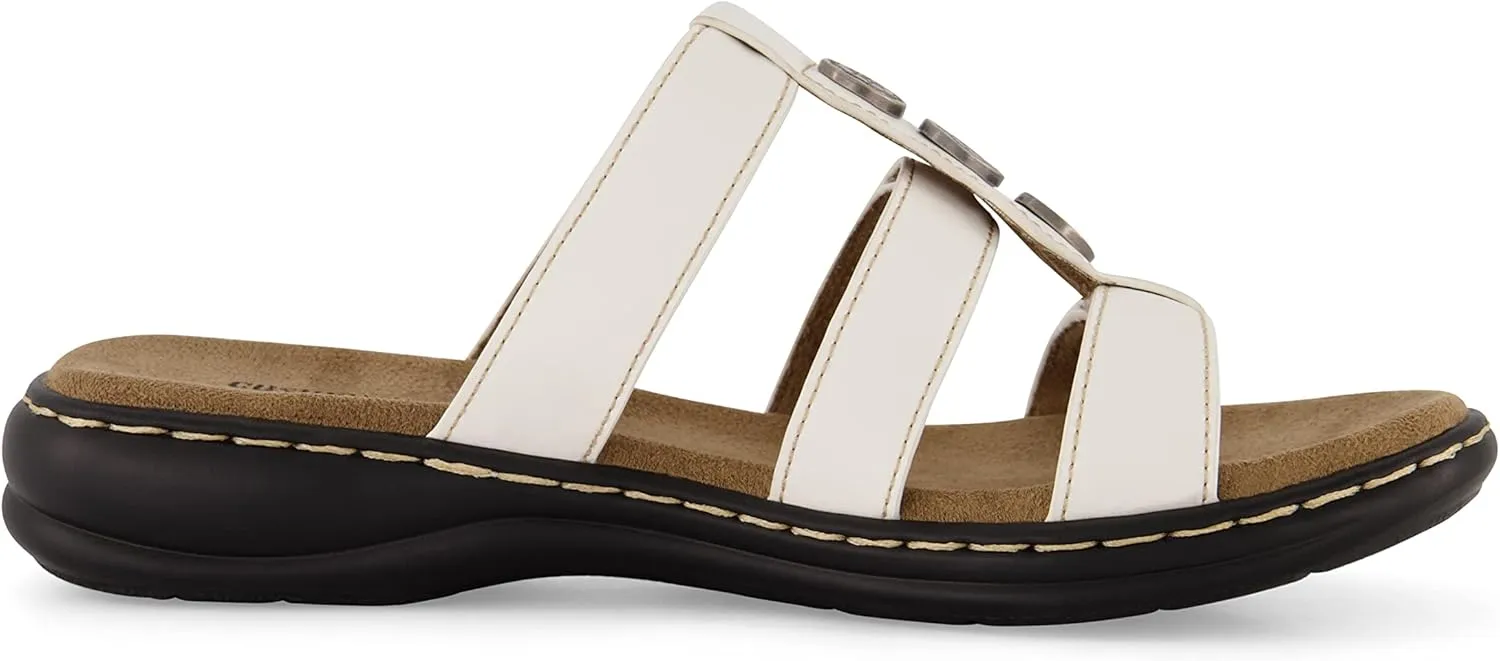 CUSHIONAIRE Women's Bowen Comfort Footbed Sandal with Adjustable Straps and  Comfort