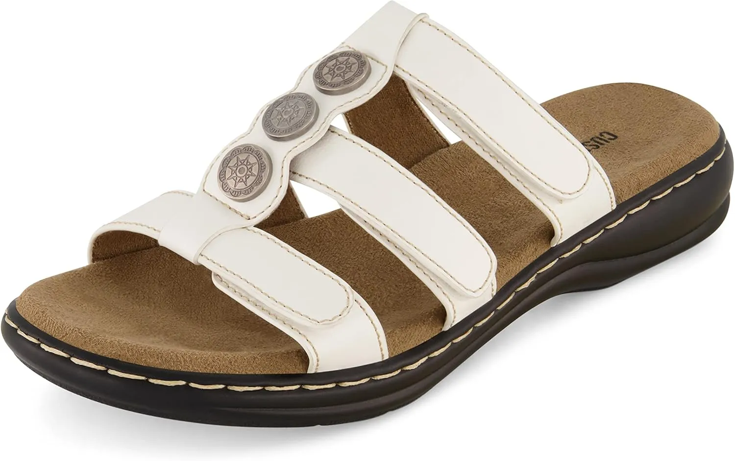 CUSHIONAIRE Women's Bowen Comfort Footbed Sandal with Adjustable Straps and  Comfort