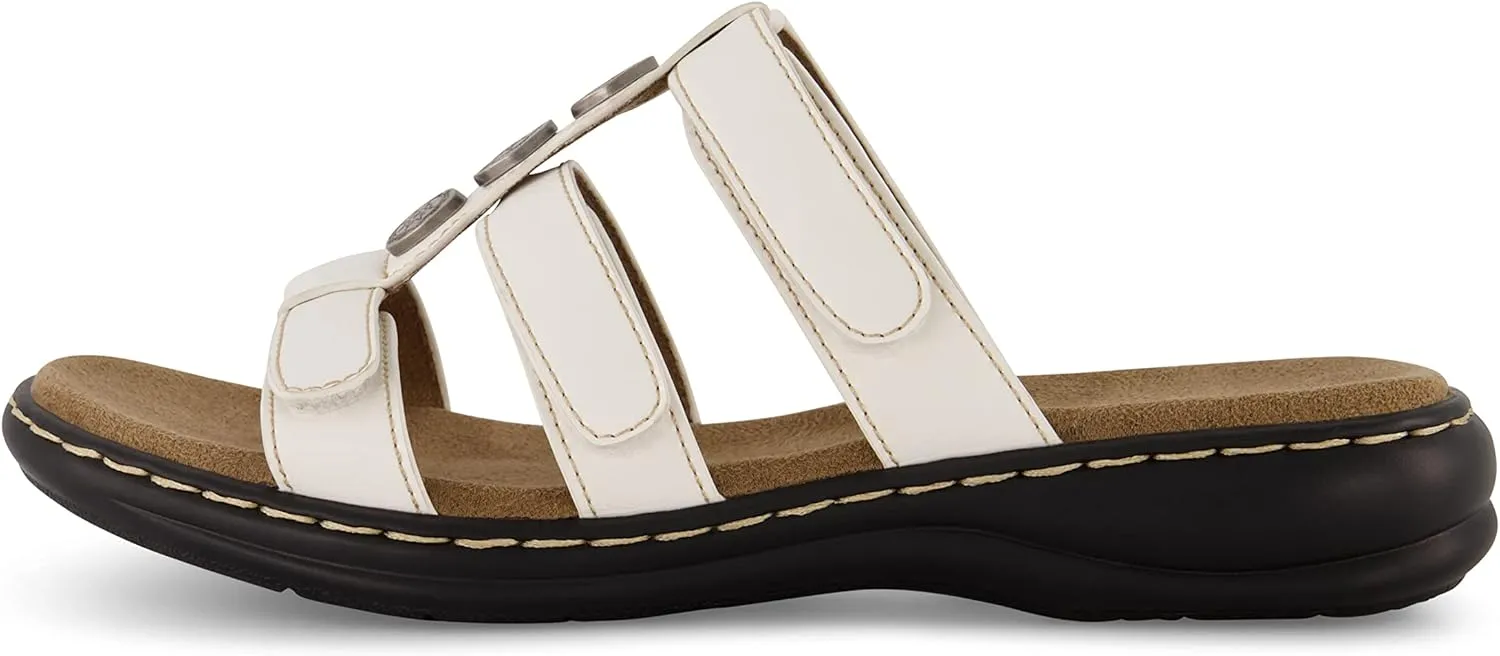 CUSHIONAIRE Women's Bowen Comfort Footbed Sandal with Adjustable Straps and  Comfort