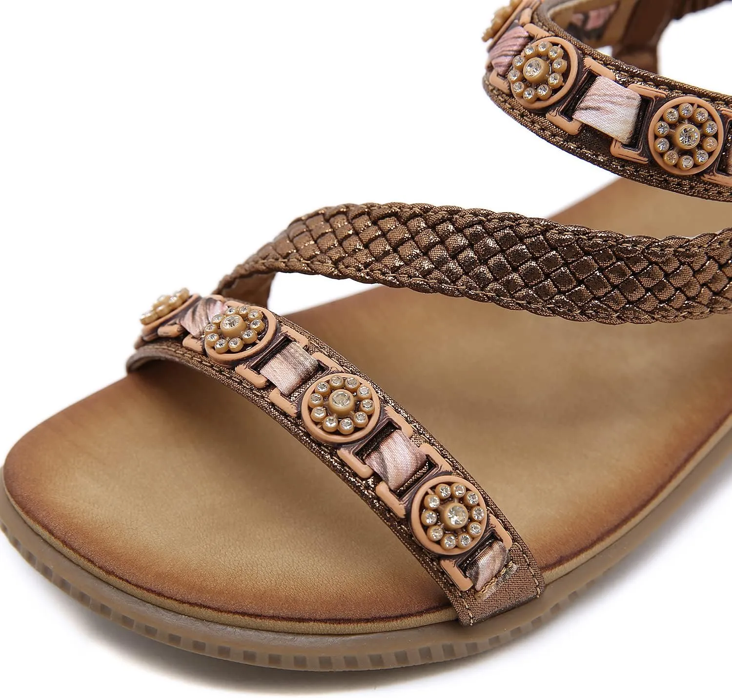 DKCHENH Women's Summer Sandals Beach Wedge Sandals Casual Comfort Flat Sandals.