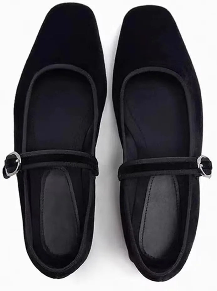 Elegant Ballet Flats for Women Buckle Strap Mary Jane Flats