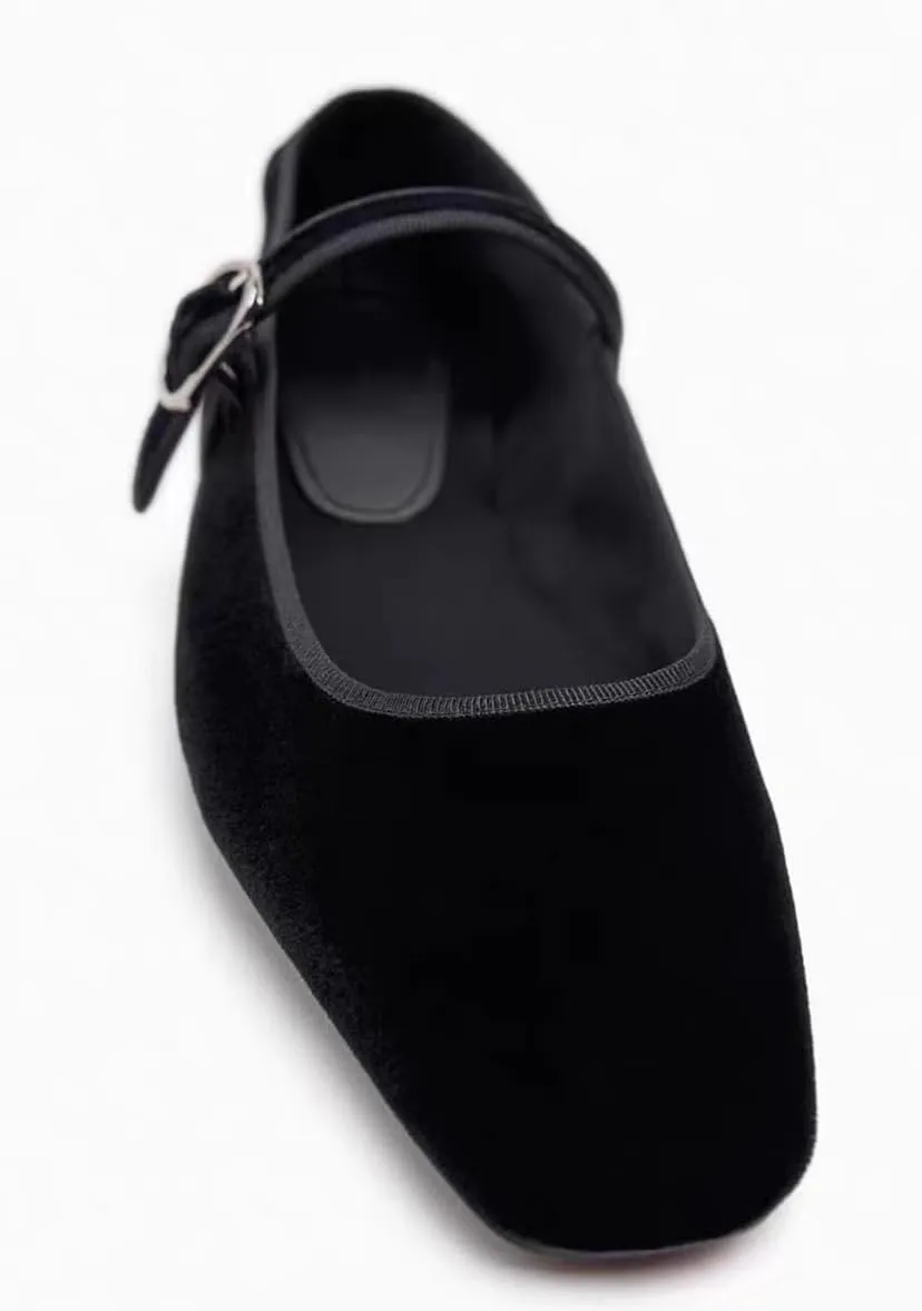 Elegant Ballet Flats for Women Buckle Strap Mary Jane Flats