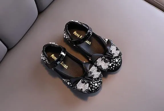 Elegant Girls Mary Jane Ballerina Flats Glitter Princess Dress Shoes