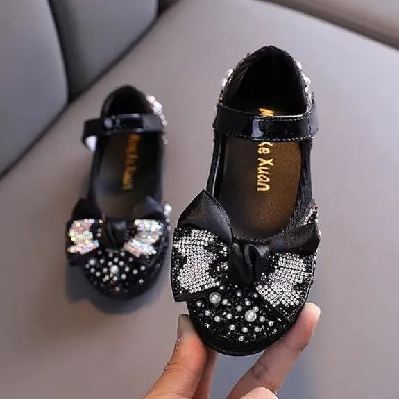 Elegant Girls Mary Jane Ballerina Flats Glitter Princess Dress Shoes