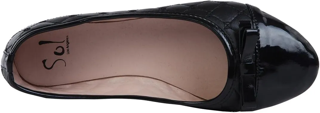 Elegant Women's Black Quilted Ballet Flat Shoes