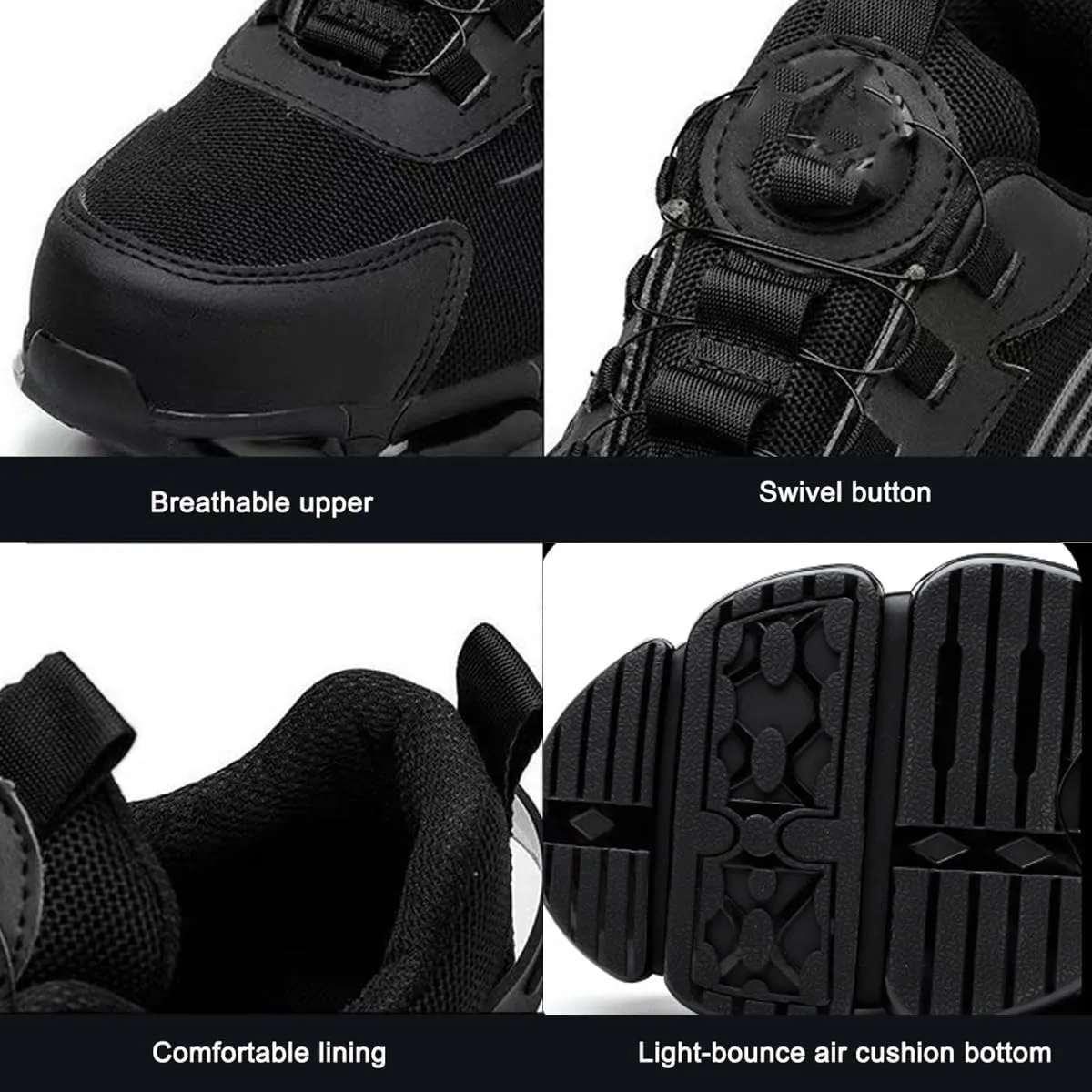 Evontura Steel Toe Shoes,Steel Toe Shoes Power Trainers,Evontura Steel Toe Boots,Men's Steel Toe Safety Work Shoes(Black,13)
