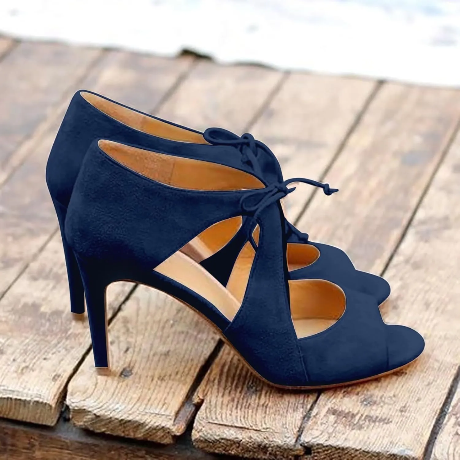 for Women Crystal Stilettos Heeled Sandals Open Toe Strappy High Ankle Strap Buckle Heels