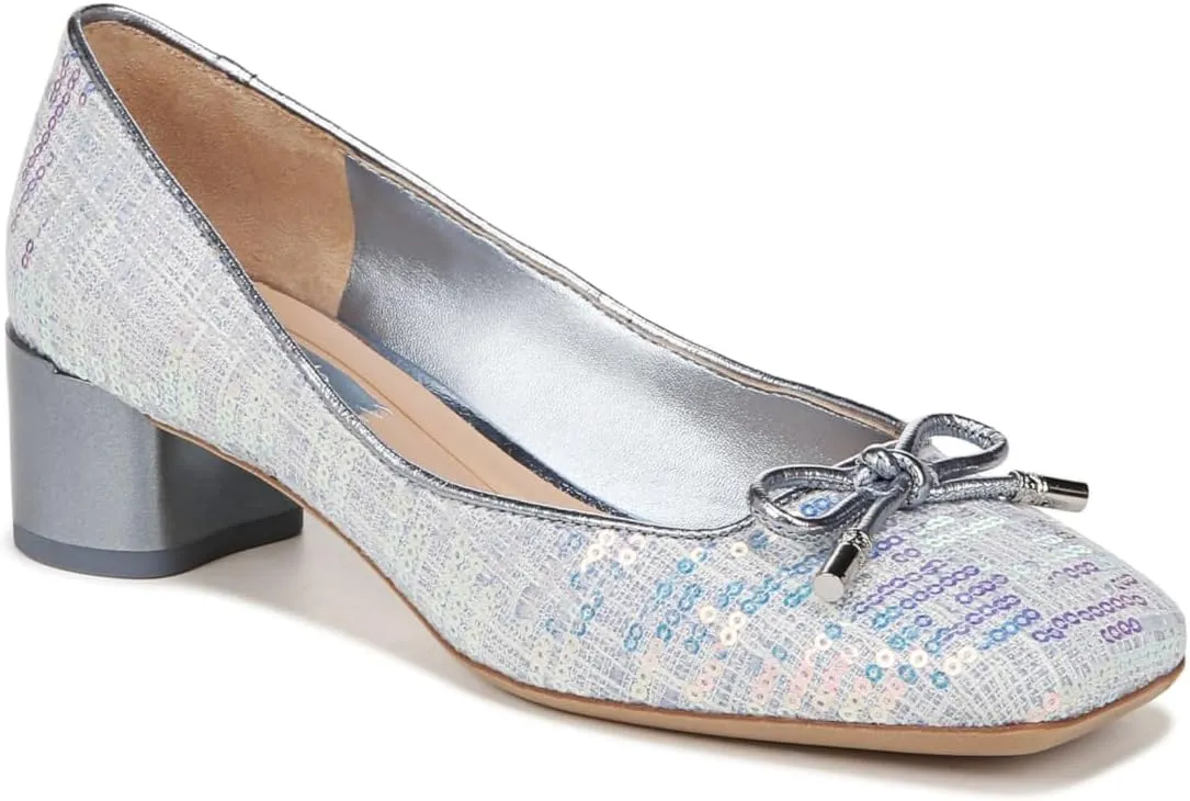 Franco Sarto Women's Natalia Square Toe Block Heel Pump with Bow