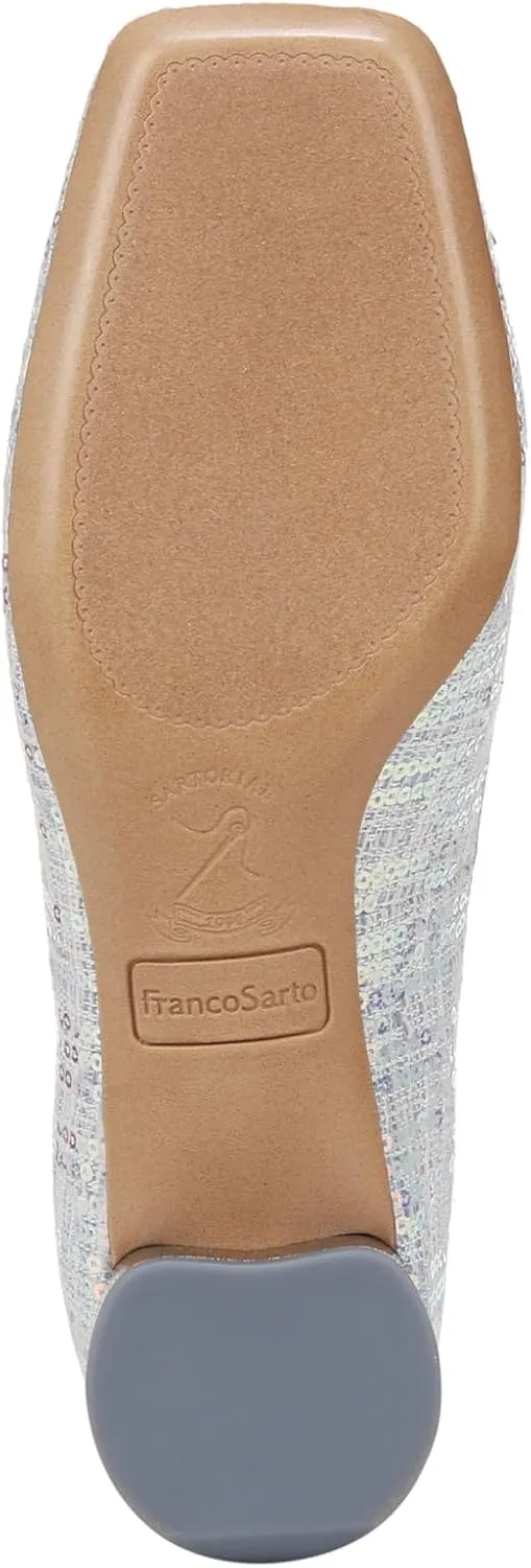 Franco Sarto Women's Natalia Square Toe Block Heel Pump with Bow