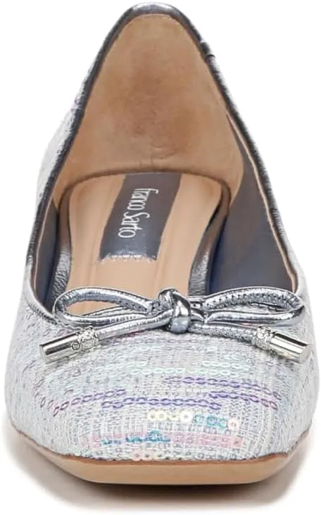Franco Sarto Women's Natalia Square Toe Block Heel Pump with Bow