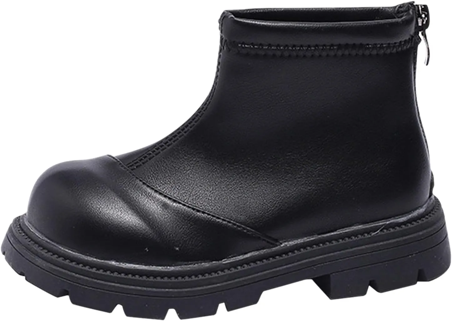 Girls Ankle Boots Black Platform Booties for Toddler Girls Front Zipper Cheer Shoes Outdoor Warm Outdoor Hiking Shoes