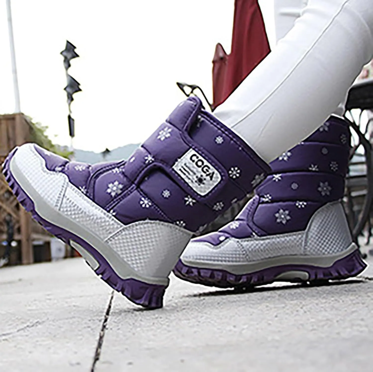 Girls Winter Boots Toddler Warm Boots Winter Fully Fur Lined Warm Shoes Outdoor Slip Resistant Cold Weather Shoes