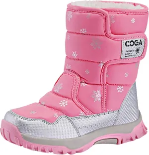 Girls Winter Boots Toddler Warm Boots Winter Fully Fur Lined Warm Shoes Outdoor Slip Resistant Cold Weather Shoes