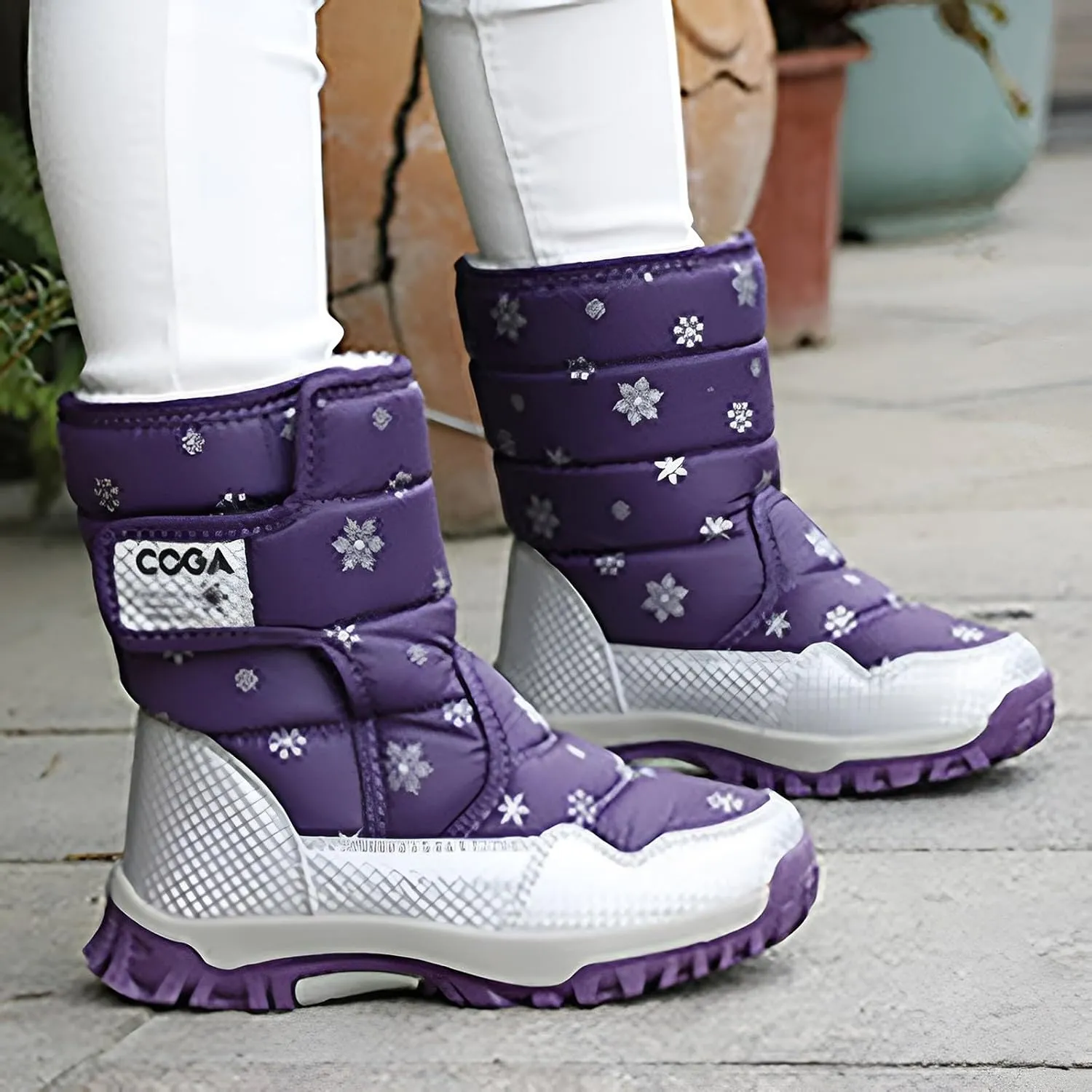Girls Winter Boots Toddler Warm Boots Winter Fully Fur Lined Warm Shoes Outdoor Slip Resistant Cold Weather Shoes