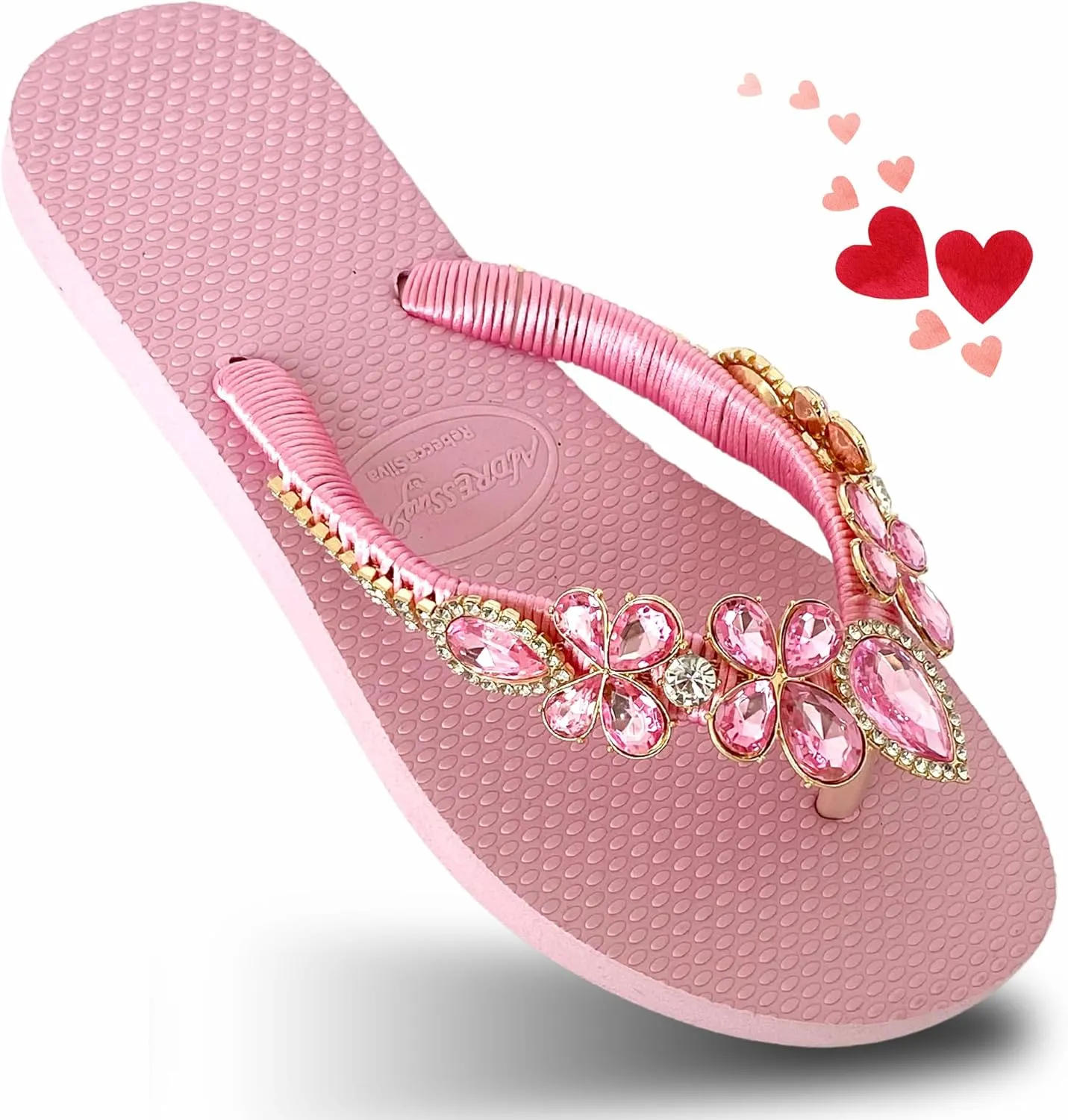 Glam Rhinestones Flip Flops For Women