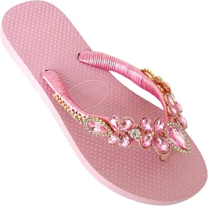 Glam Rhinestones Flip Flops For Women