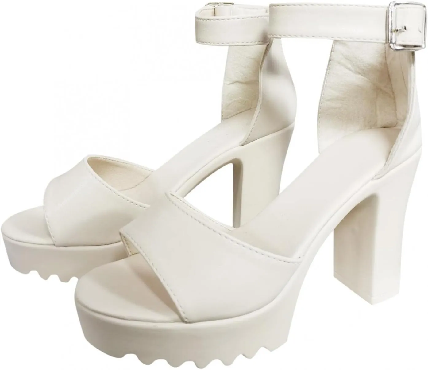 Hbeylia Dressy Pump High Heels For Women Ladies Fashion Casual Platform Wedge Lug Sole Chunky Block Thick Heels Sexy Open Toe Gothic Ankle Strap Spring Fall Sandals For Wedding Party