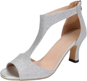 High Heels for Women Summer Open Toe Sandals Zip Closure Dress Shoes Casual Suede Leather Fish Mouth Sandals