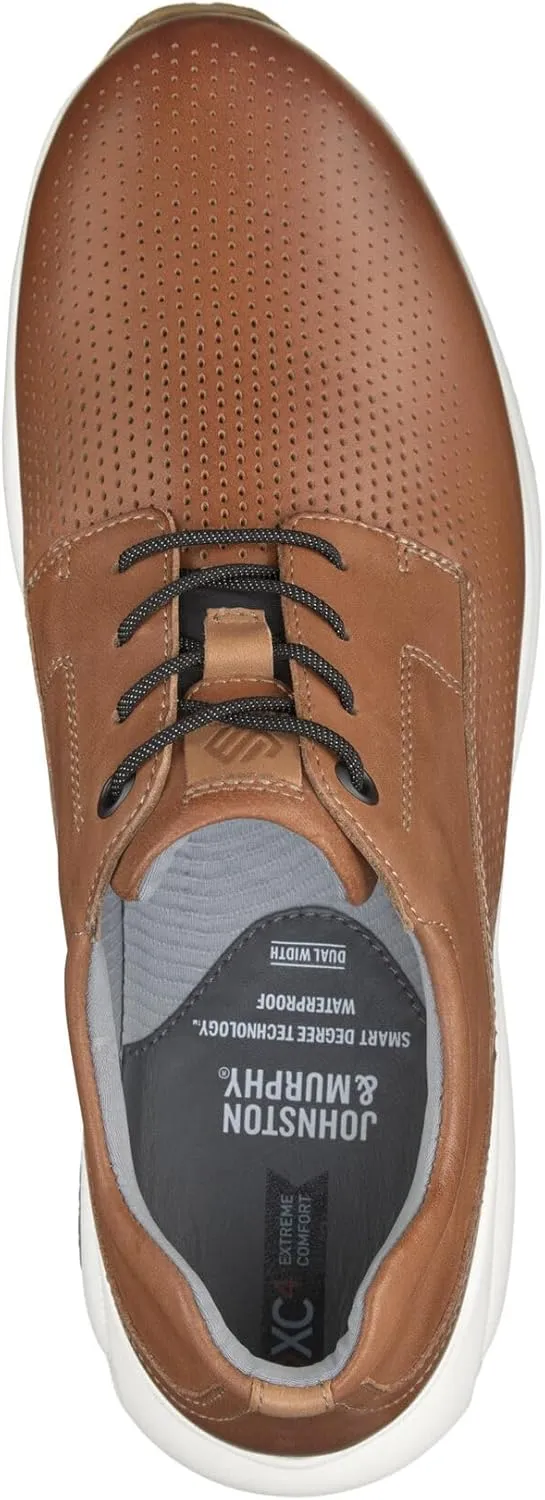 Johnston & Murphy TR3-Luxe Perfed Plain Toe Shoes for Men – Waterproof Sneakers, Mens Casual Dress Shoes for Work