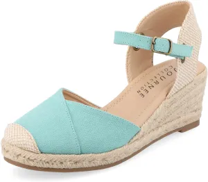 Journee Collection Women's Ashlyn Tru Comfort Foam Wedge Heel Espadrille Sandals - Teal