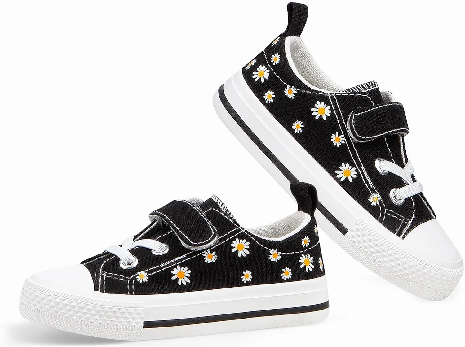 JUDIS Kids Canvas Shoes Adjustable Hook and Loop Fashion Casual Sneakers for Boys and Girls
