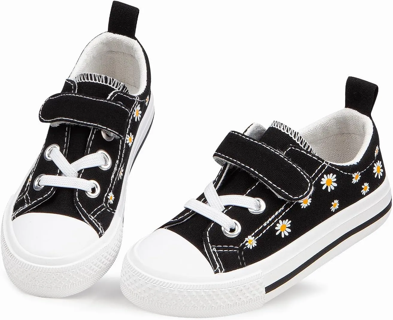 JUDIS Kids Canvas Shoes Adjustable Hook and Loop Fashion Casual Sneakers for Boys and Girls