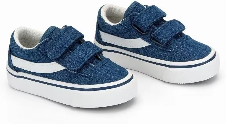 JUDIS Kids Canvas Shoes Dual Adjustable Hook and Loop Casual Sneakers Boys and Girls Fashion Shoes