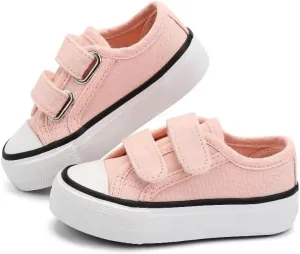 JUDIS Kids Canvas Shoes Dual Adjustable Hook and Loop Casual Sneakers Boys and Girls Fashion Shoes