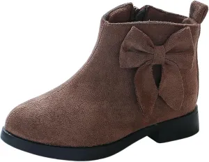 Kids Comfort Boots Warm Side Zipper Boots Low Heel Short Booties Walking Shoes for Toddlers Little Kid