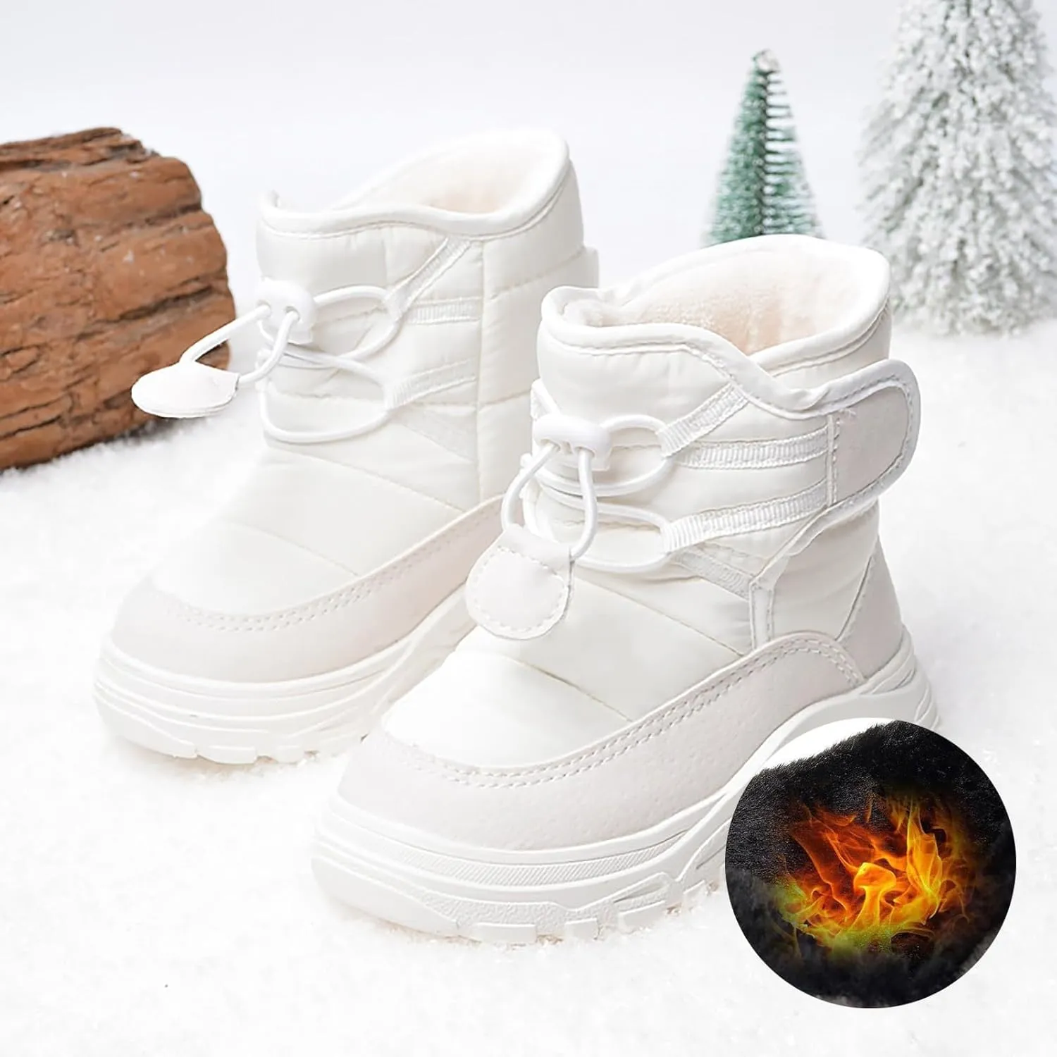 Kids Snow Boots Insulated Winter Snow Boots Faux Fur Lined Winter Warm Unisex Shoes (Toddler/Little Kid/Big Kid)