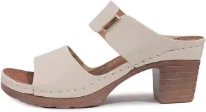 Ladmiple Chunky Heels For Women Backless Open Toe Ankle Strap Low Block Party Dress Pumps Shoes Comfortable Heeled Sandals